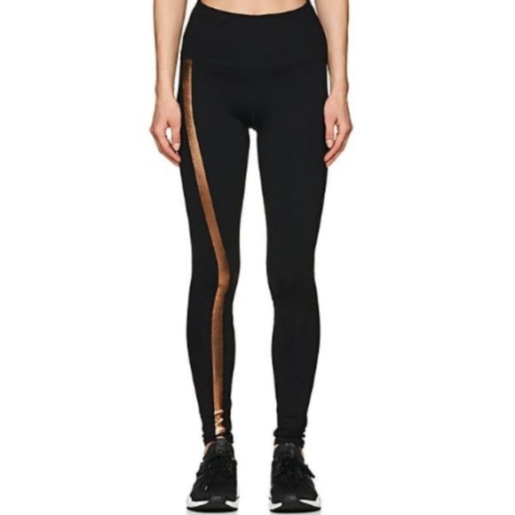 Electric Yoga Pants - Electric Yoga  Black Linear Bronze Leggings Size L